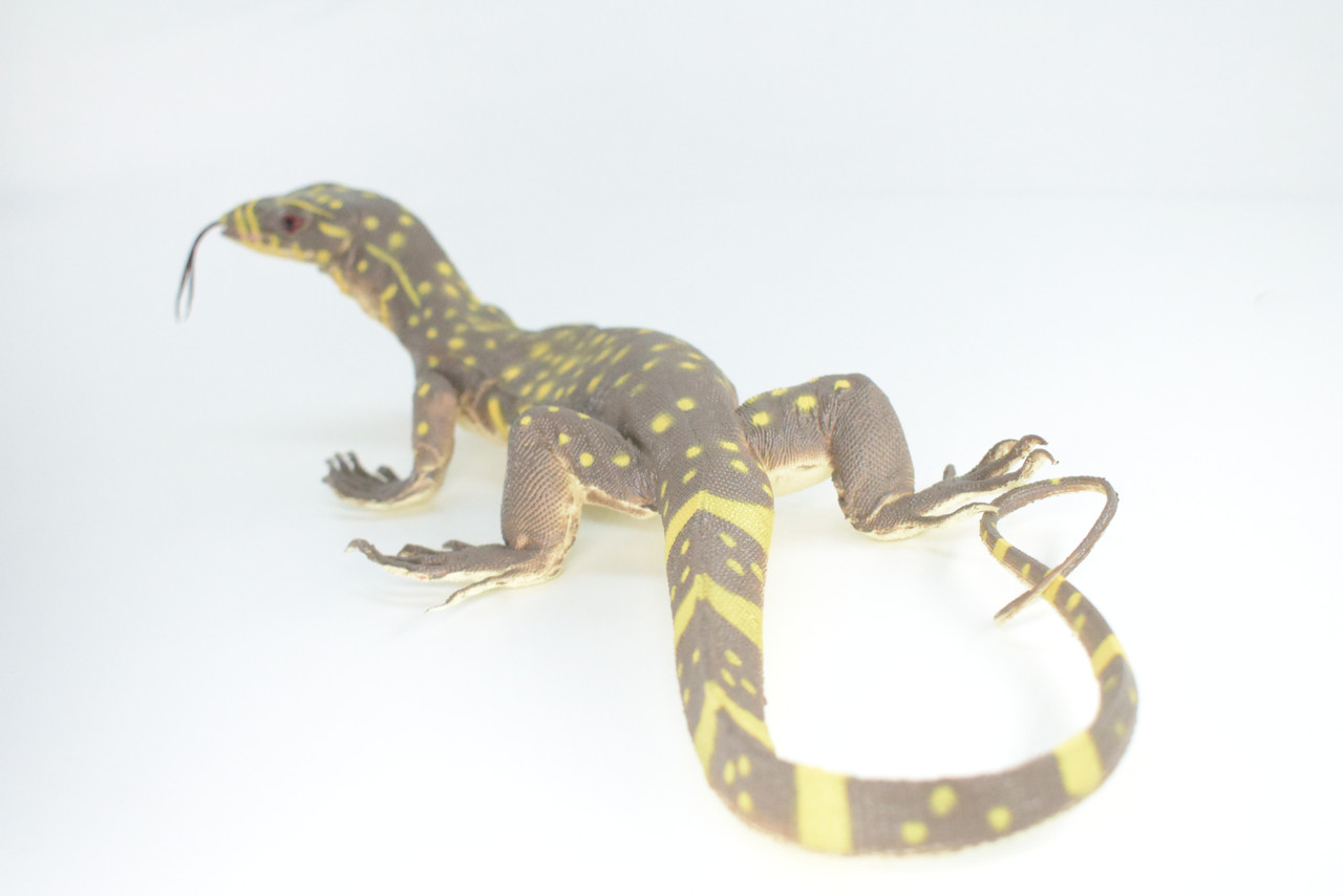 Monitor Lizard, Hand Painted, High Quality, Hard Rubber Lizard, Realistic Reptile, Toy Figure, Model, Replica, Kids, Educational, Gift,    13"   IM20 B656