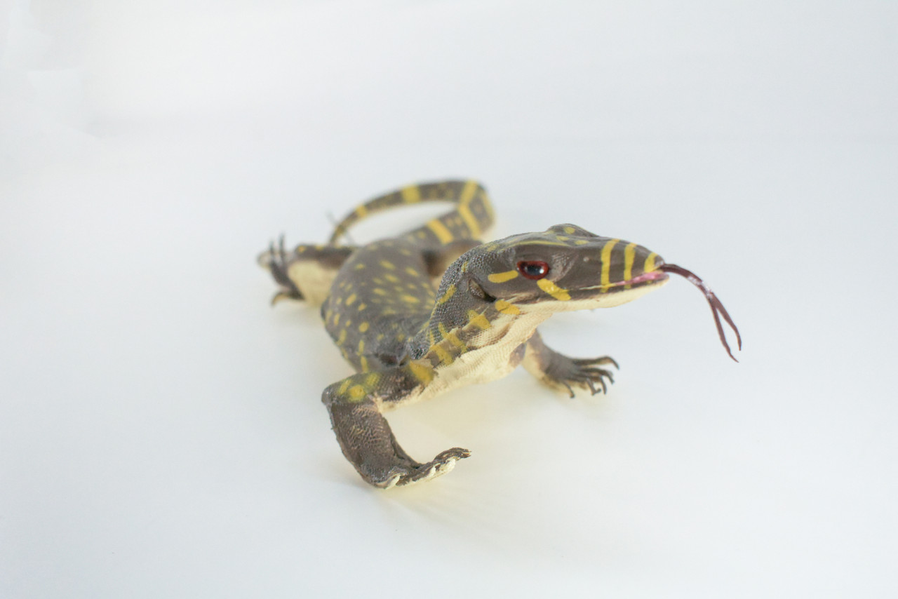 Monitor Lizard, Hand Painted, High Quality, Hard Rubber Lizard, Realistic Reptile, Toy Figure, Model, Replica, Kids, Educational, Gift,    13"   IM20 B656