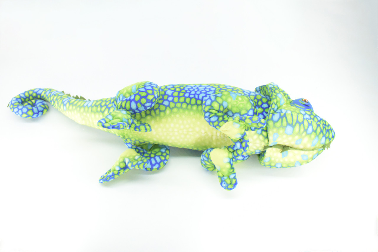 Chameleon, Plush Animal, Soft, Stuffed Toy, Educational, Realistic, Beautiful Lizard Design, Figure, Lifelike, Replica, Gift,      27"   RI51 B659