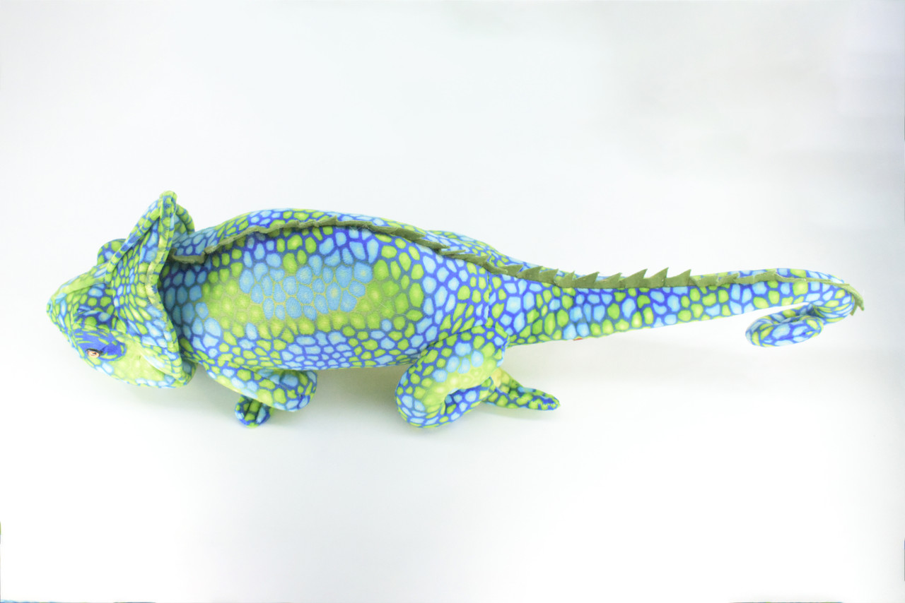 Chameleon, Plush Animal, Soft, Stuffed Toy, Educational, Realistic, Beautiful Lizard Design, Figure, Lifelike, Replica, Gift,      27"   RI51 B659