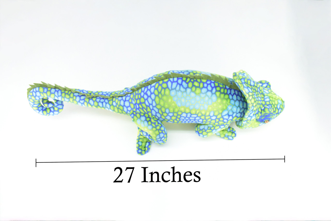 Chameleon, Plush Animal, Soft, Stuffed Toy, Educational, Realistic, Beautiful Lizard Design, Figure, Lifelike, Replica, Gift,      27"   RI51 B659