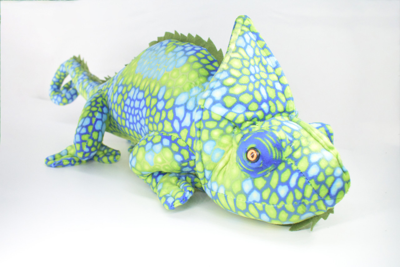 Chameleon, Plush Animal, Soft, Stuffed Toy, Educational, Realistic, Beautiful Lizard Design, Figure, Lifelike, Replica, Gift,      27"   RI51 B659