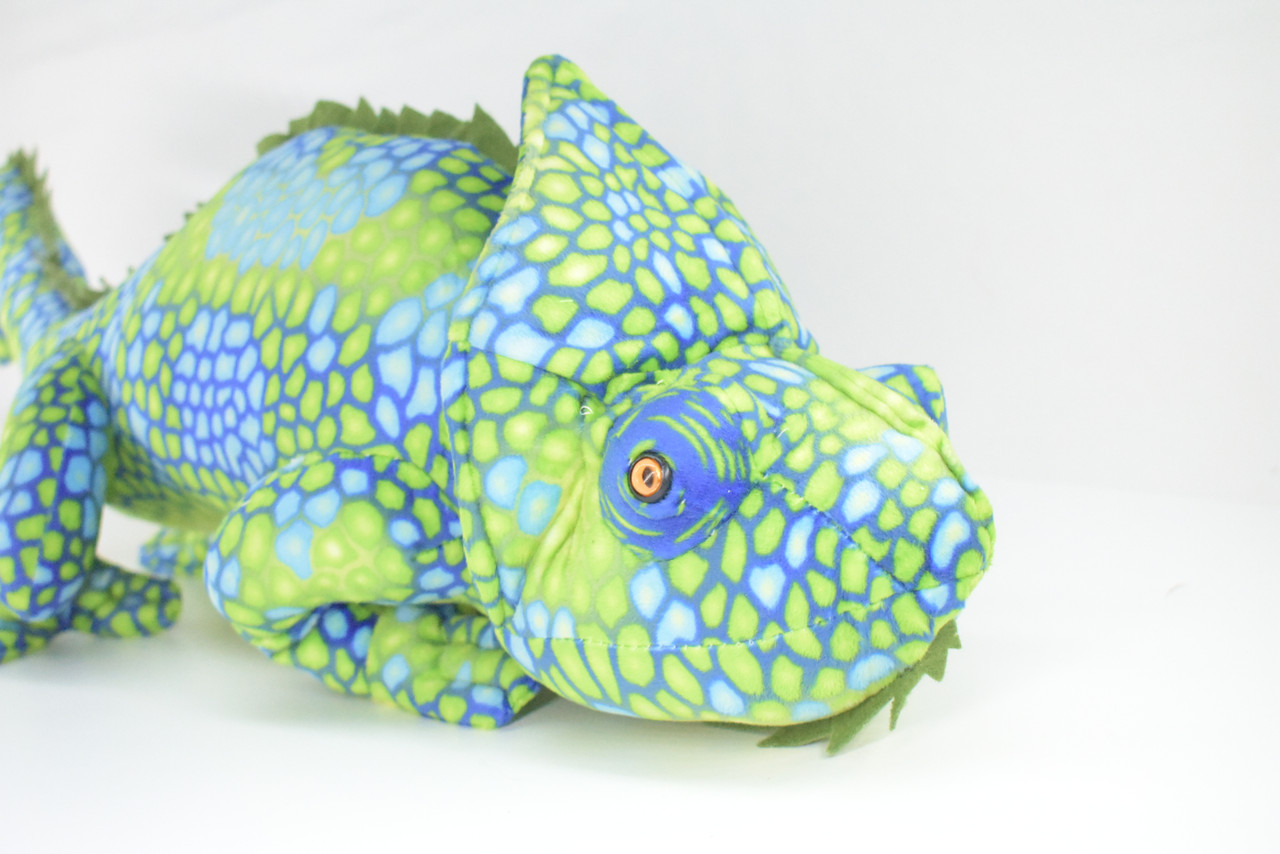 Chameleon, Plush Animal, Soft, Stuffed Toy, Educational, Realistic, Beautiful Lizard Design, Figure, Lifelike, Replica, Gift,      27"   RI51 B659