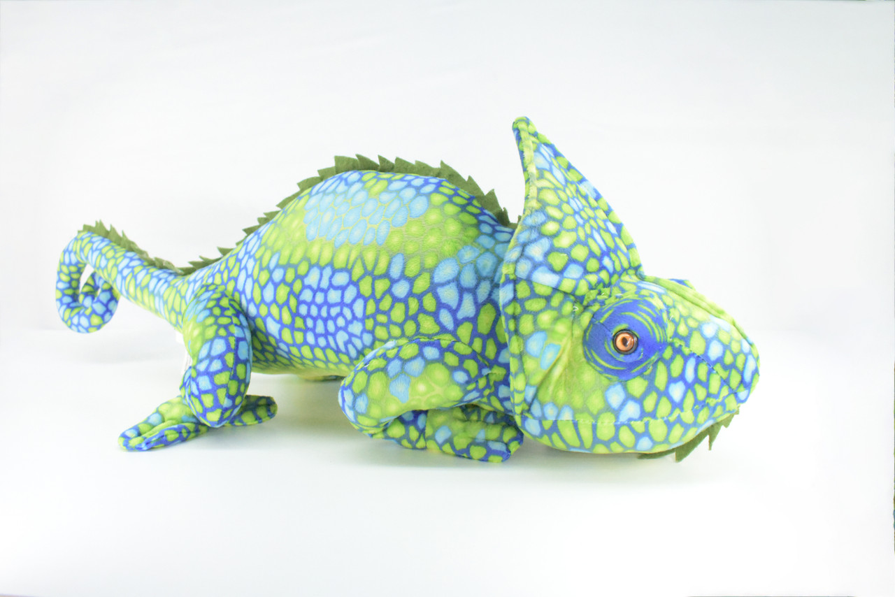 Chameleon, Plush Animal, Soft, Stuffed Toy, Educational, Realistic, Beautiful Lizard Design, Figure, Lifelike, Replica, Gift,      27"   RI51 B659