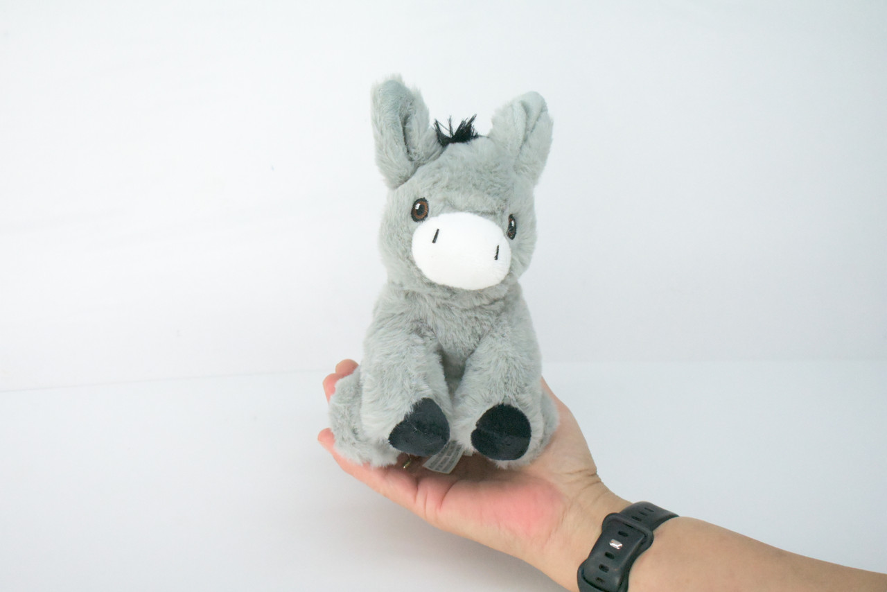 Donkey, Very Cute Plush Animal, Soft, Stuffed Toy, Educational, Realistic, Beautiful Burro Design, Figure, Lifelike, Replica, Gift,      6"   RI55 B661