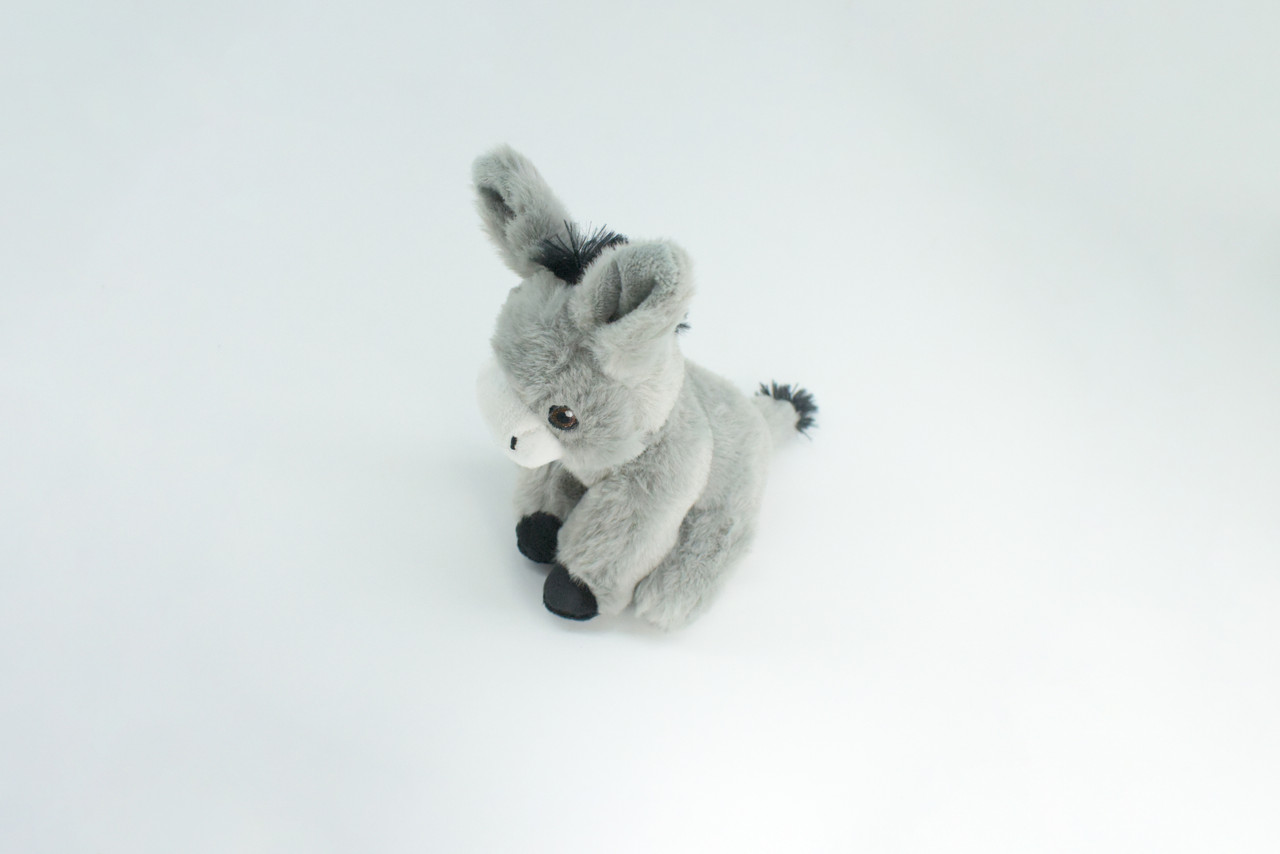 Donkey, Very Cute Plush Animal, Soft, Stuffed Toy, Educational, Realistic, Beautiful Burro Design, Figure, Lifelike, Replica, Gift,      6"   RI55 B661