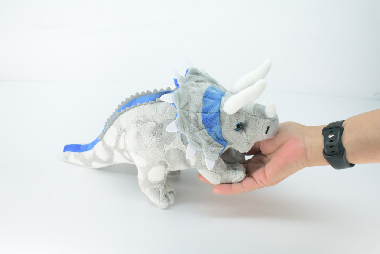 Triceratops, Plush Dinosaur, Soft, Stuffed Reptile Toy, Educational, Realistic, Beautiful Design, Figure, Lifelike, Replica, Gift,      13"   RI57 B659