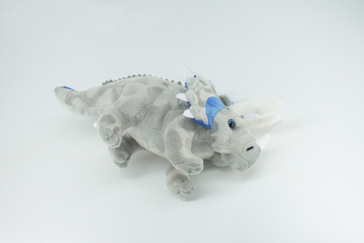 Triceratops, Plush Dinosaur, Soft, Stuffed Reptile Toy, Educational, Realistic, Beautiful Design, Figure, Lifelike, Replica, Gift,      13"   RI57 B659