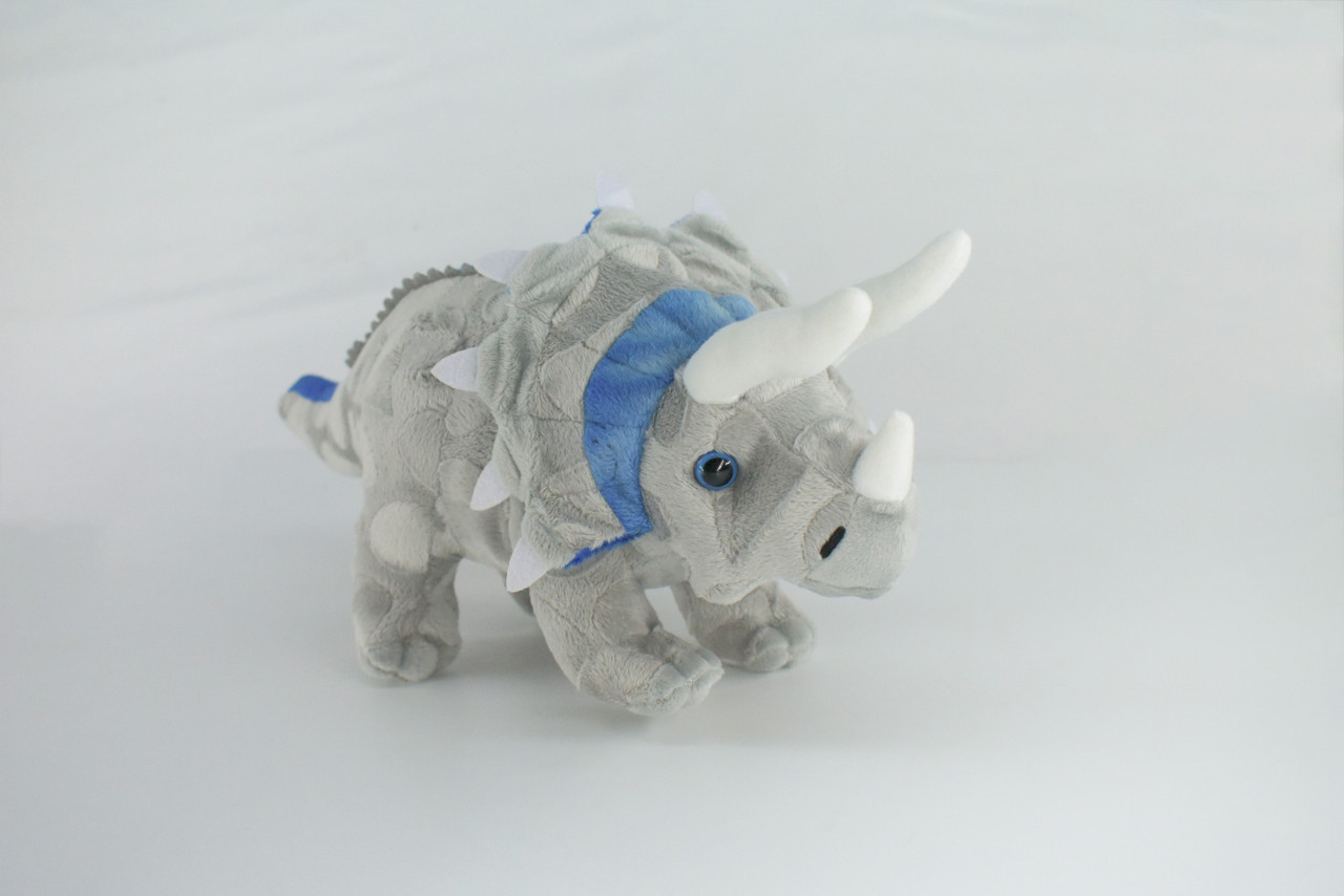 Triceratops, Plush Dinosaur, Soft, Stuffed Reptile Toy, Educational, Realistic, Beautiful Design, Figure, Lifelike, Replica, Gift,      13"   RI57 B659