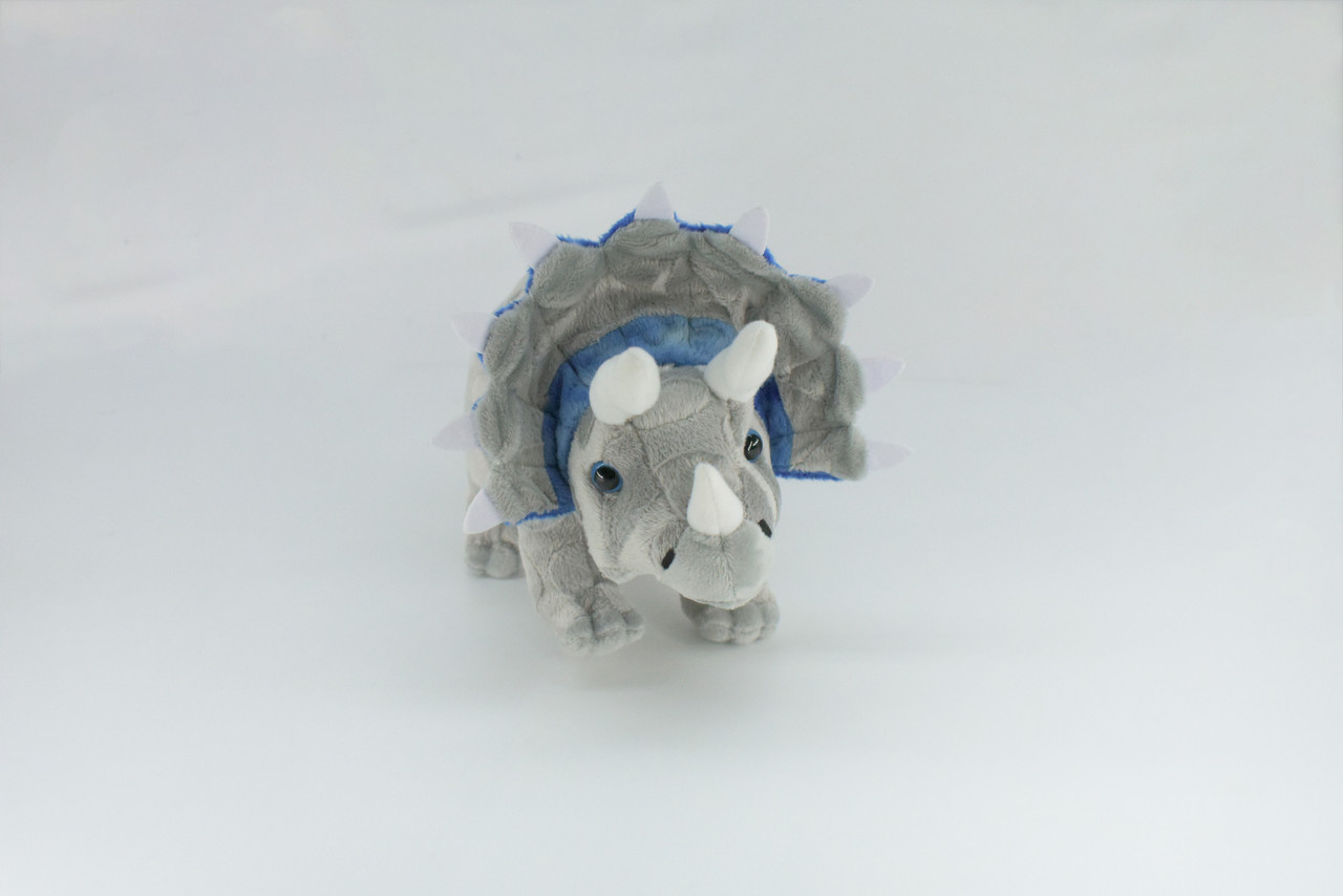 Triceratops, Plush Dinosaur, Soft, Stuffed Reptile Toy, Educational, Realistic, Beautiful Design, Figure, Lifelike, Replica, Gift,      13"   RI57 B659