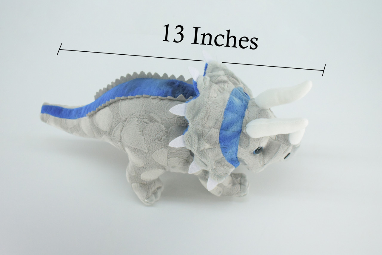Triceratops, Plush Dinosaur, Soft, Stuffed Reptile Toy, Educational, Realistic, Beautiful Design, Figure, Lifelike, Replica, Gift,      13"   RI57 B659