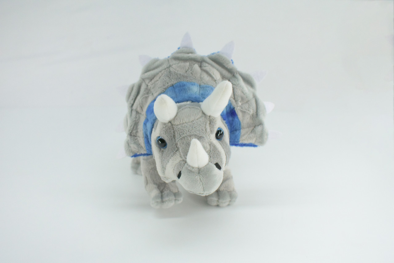 Triceratops, Plush Dinosaur, Soft, Stuffed Reptile Toy, Educational, Realistic, Beautiful Design, Figure, Lifelike, Replica, Gift,      13"   RI57 B659