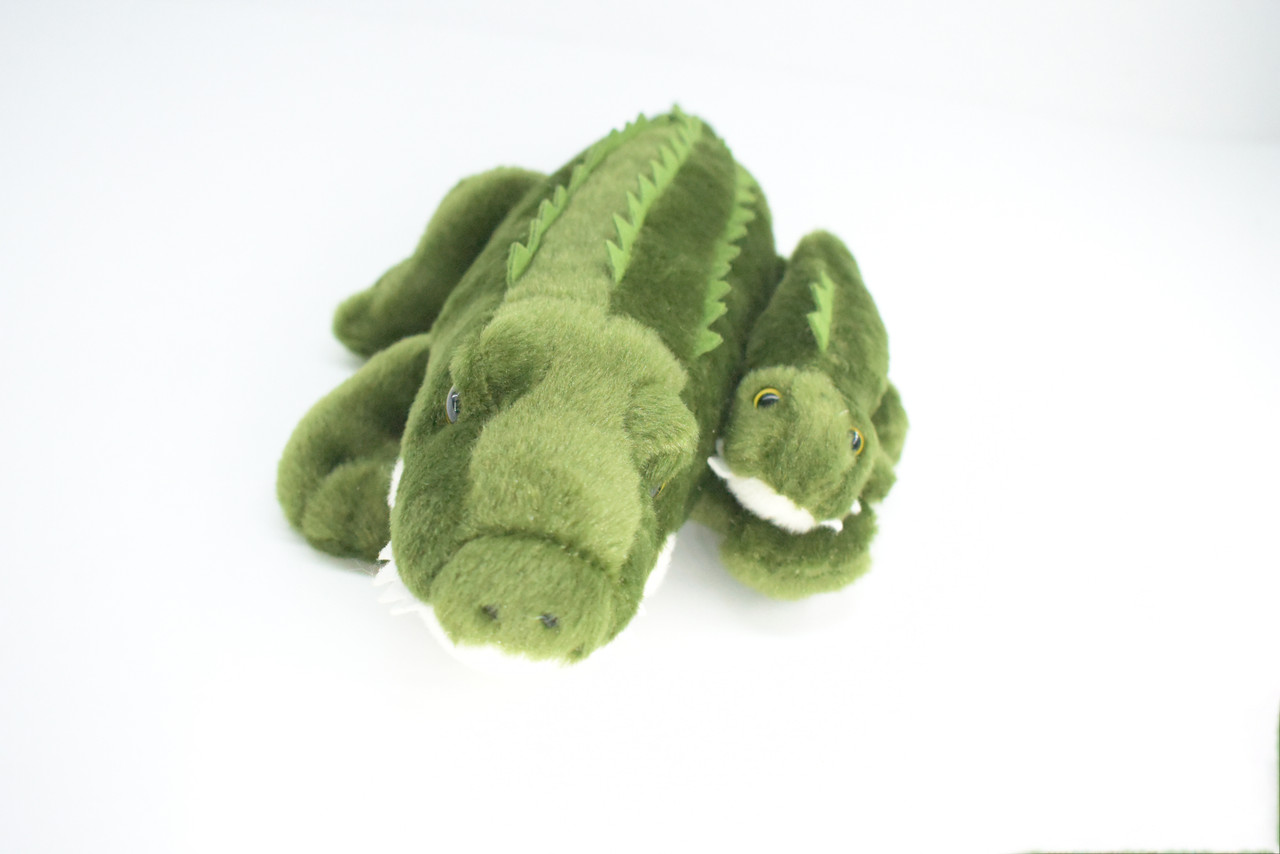 Alligator with Baby, Very Cute Plush Reptile, Soft, Stuffed Toy, Educational, Realistic, Beautiful Design, Figure, Lifelike, Replica, Gift,     12"   RI62 B660