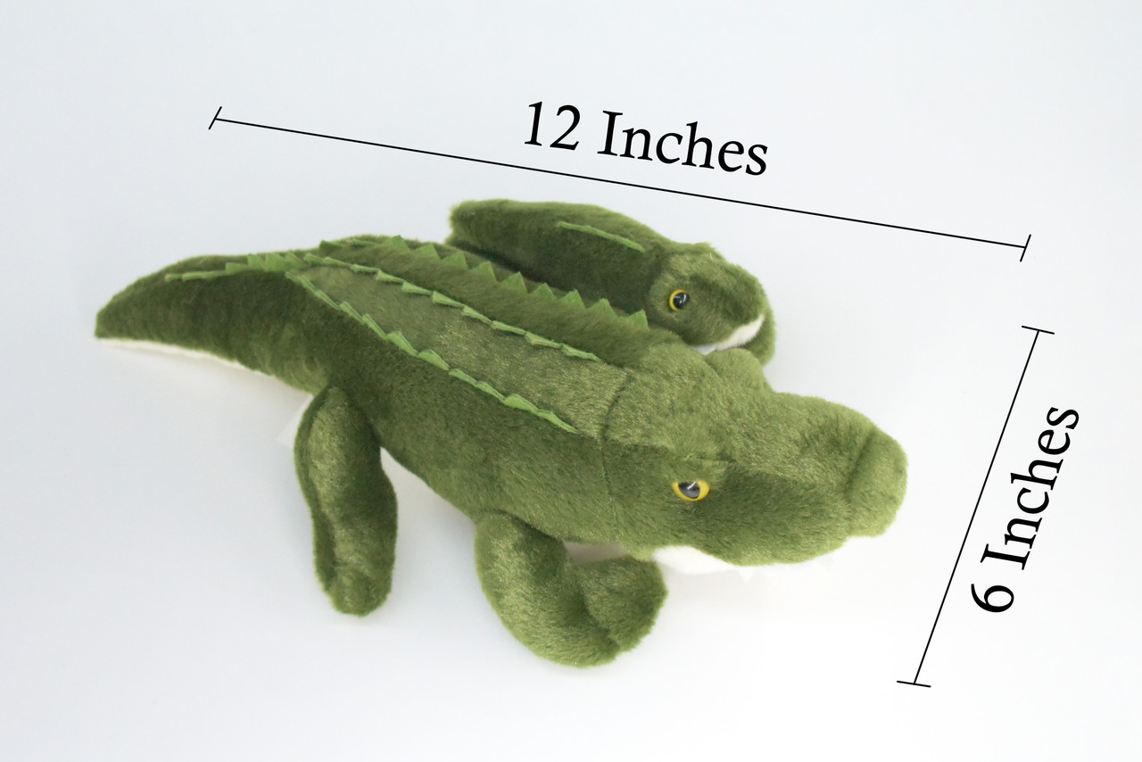 Alligator with Baby, Very Cute Plush Reptile, Soft, Stuffed Toy, Educational, Realistic, Beautiful Design, Figure, Lifelike, Replica, Gift,     12"   RI62 B660