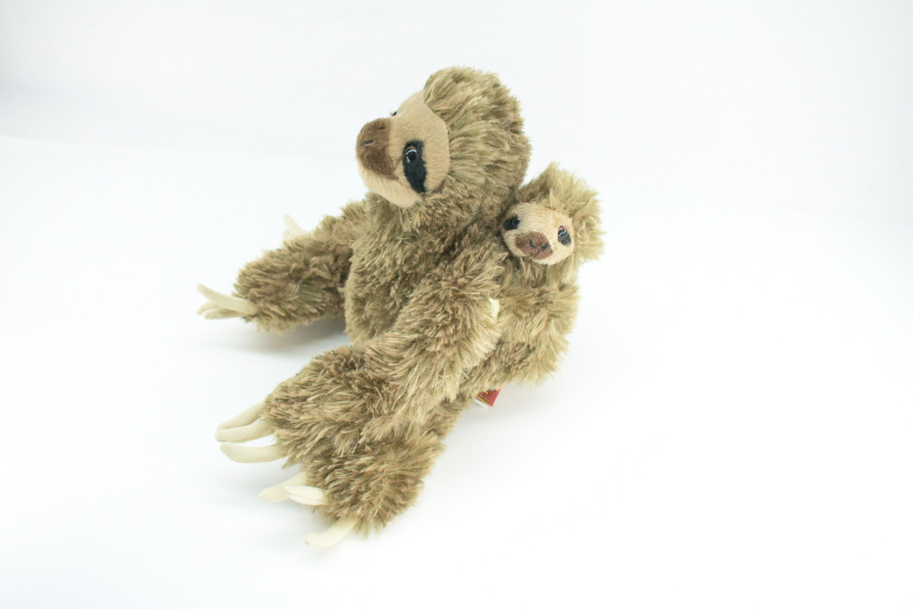 Sloth with Baby, Very Cute Plush Animal, Soft, Stuffed Toy, Educational, Realistic, Beautiful Design, Figure, Lifelike, Replica, Gift,     10"   RI65 B660