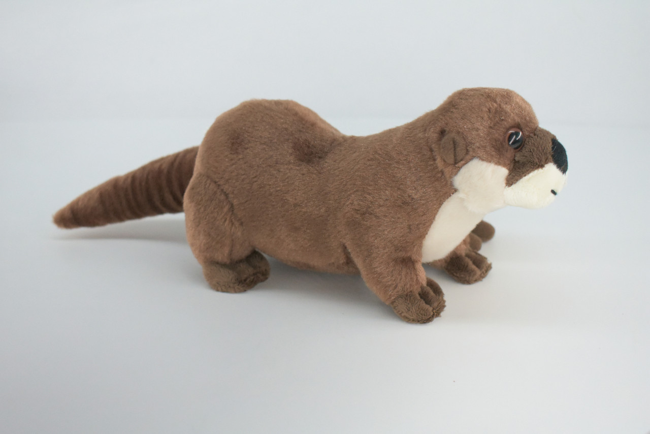River Otter with Baby, Very Cute Plush Animal, Soft, Stuffed Toy, Educational, Realistic, Beautiful Design, Figure, Lifelike, Replica, Gift,     11"   RI66 B661