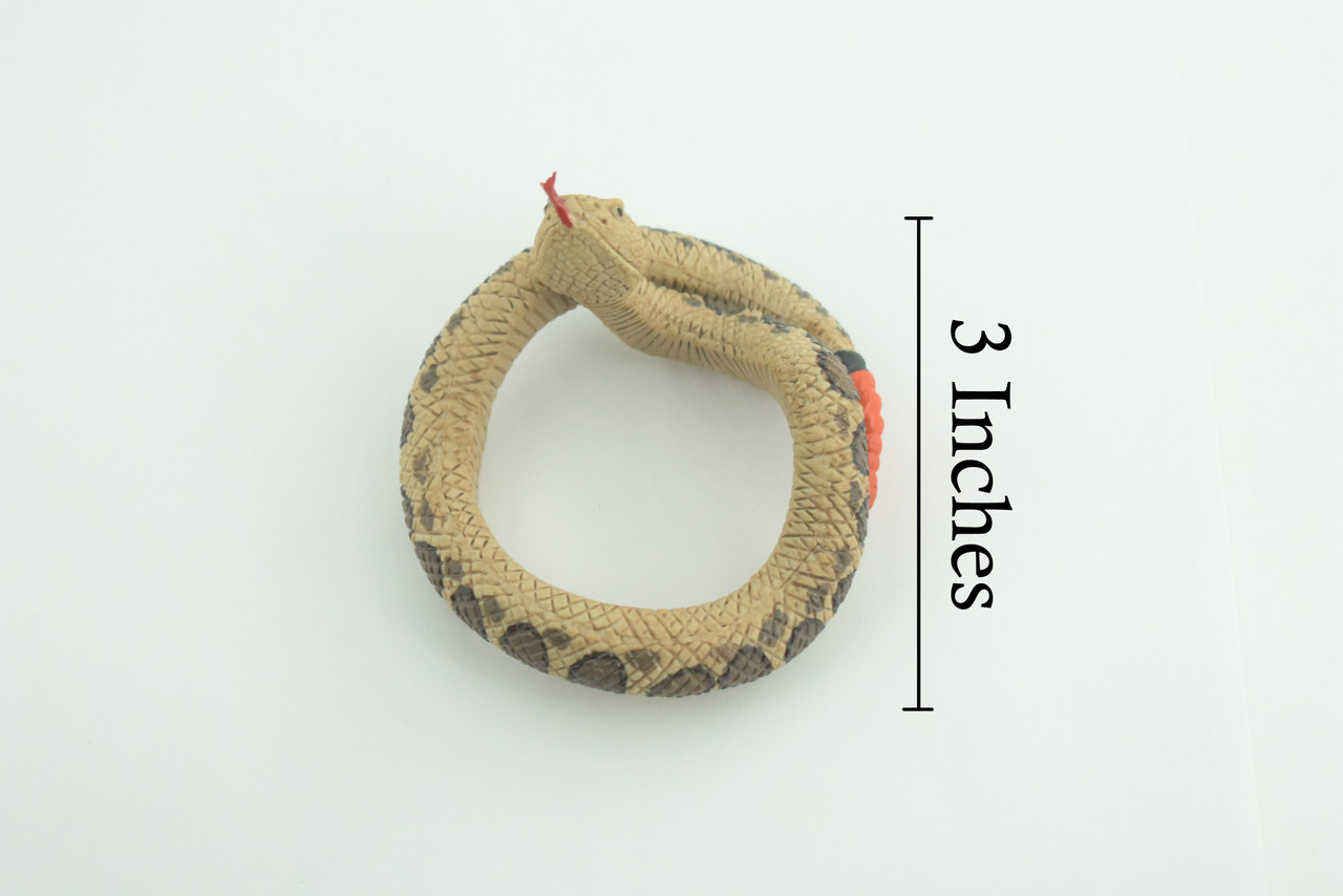 RattleSnake Bracelet, Snake Wrist Band, Plastic, Reptile, Educational, Realistic, Beautiful Design, Figure, Lifelike, Replica, Gift, 3" RI68 B663