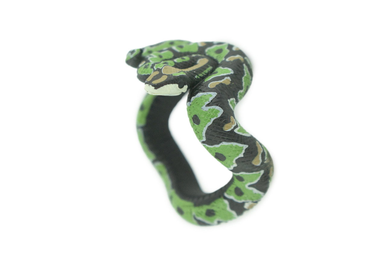 Green Boa Snake Bracelet, Snake Wrist Band, Plastic Reptile, Educational, Realistic, Beautiful Design, Figure, Lifelike, Replica, Gift, 3" RI70 B663