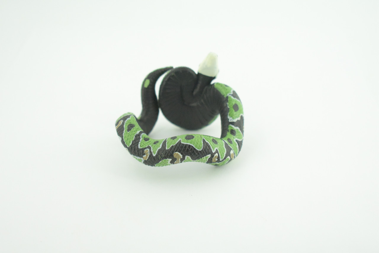 Green Boa Snake Bracelet, Snake Wrist Band, Plastic Reptile, Educational, Realistic, Beautiful Design, Figure, Lifelike, Replica, Gift,     3"   RI70 B663 