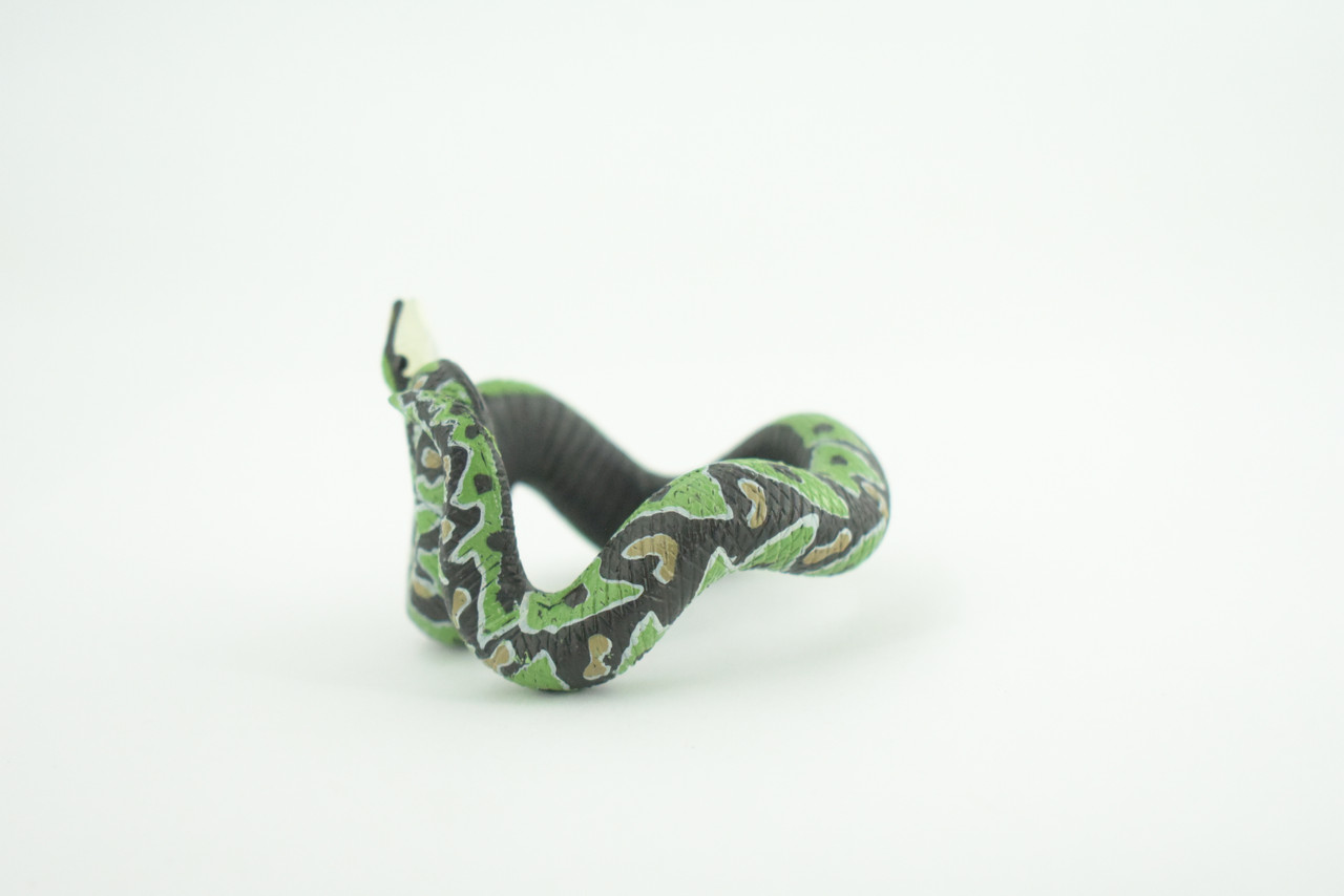 Green Boa Snake Bracelet, Snake Wrist Band, Plastic Reptile, Educational, Realistic, Beautiful Design, Figure, Lifelike, Replica, Gift,     3"   RI70 B663 