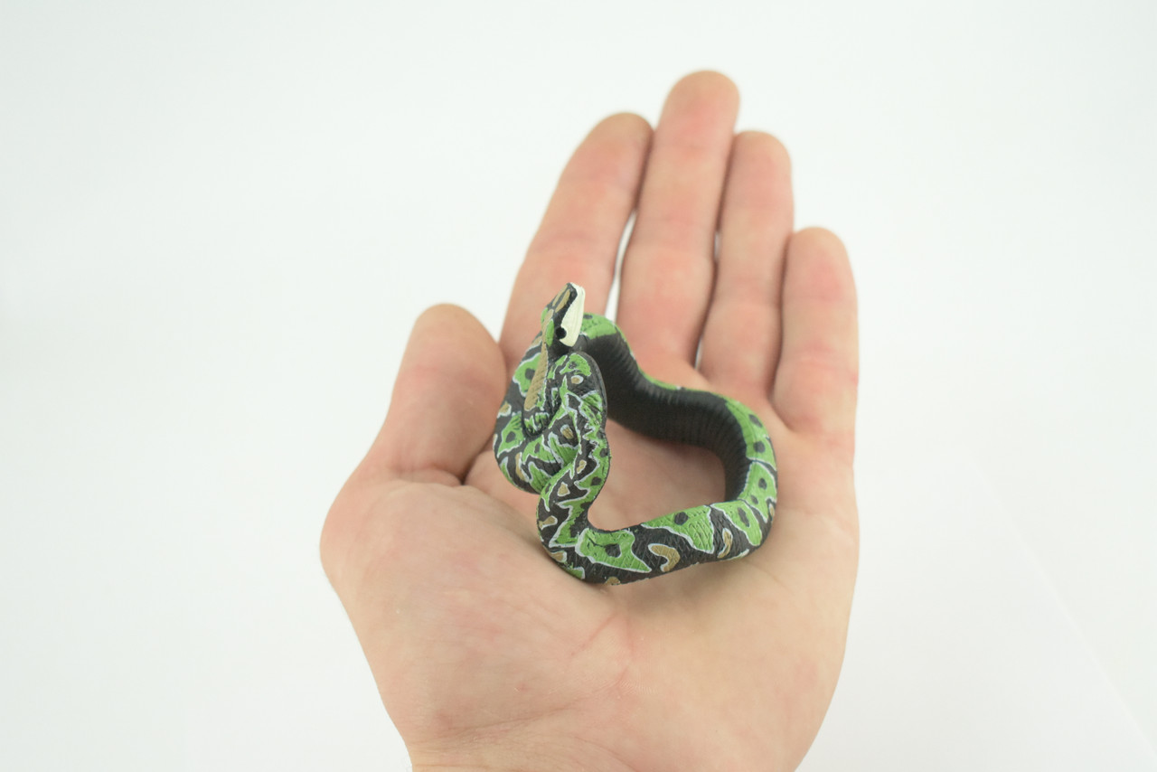 Green Boa Snake Bracelet, Snake Wrist Band, Plastic Reptile, Educational, Realistic, Beautiful Design, Figure, Lifelike, Replica, Gift, 3" RI70 B663