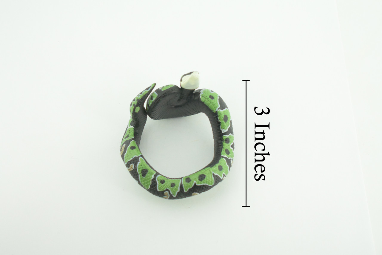 Green Boa Snake Bracelet, Snake Wrist Band, Plastic Reptile, Educational, Realistic, Beautiful Design, Figure, Lifelike, Replica, Gift, 3" RI70 B663