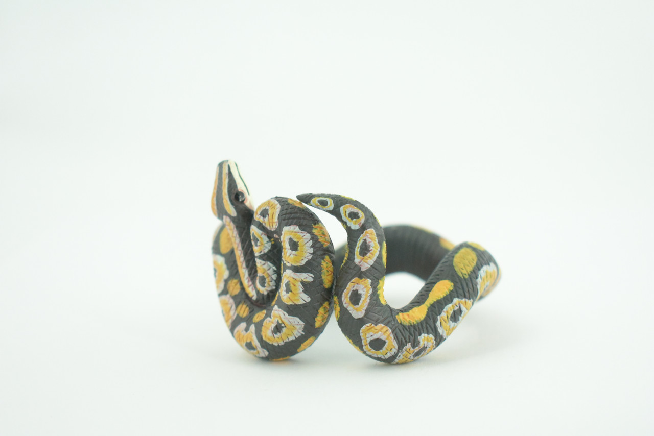 Yellow Boa Snake Bracelet, Snake Wrist Band, Plastic Reptile, Educational, Realistic, Beautiful Design, Figure, Lifelike, Replica, Gift,     3"   RI71 B663 