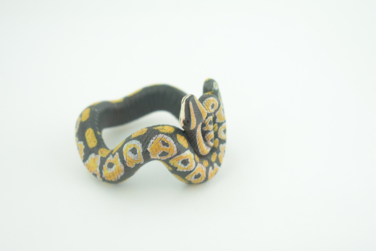 Yellow Boa Snake Bracelet, Snake Wrist Band, Plastic Reptile, Educational, Realistic, Beautiful Design, Figure, Lifelike, Replica, Gift,     3"   RI71 B663 
