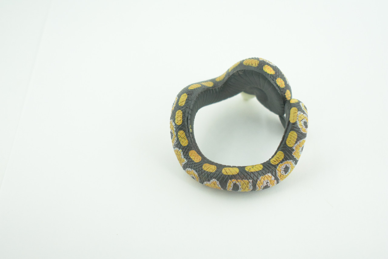 Yellow Boa Snake Bracelet, Snake Wrist Band, Plastic Reptile, Educational, Realistic, Beautiful Design, Figure, Lifelike, Replica, Gift,     3"   RI71 B663 