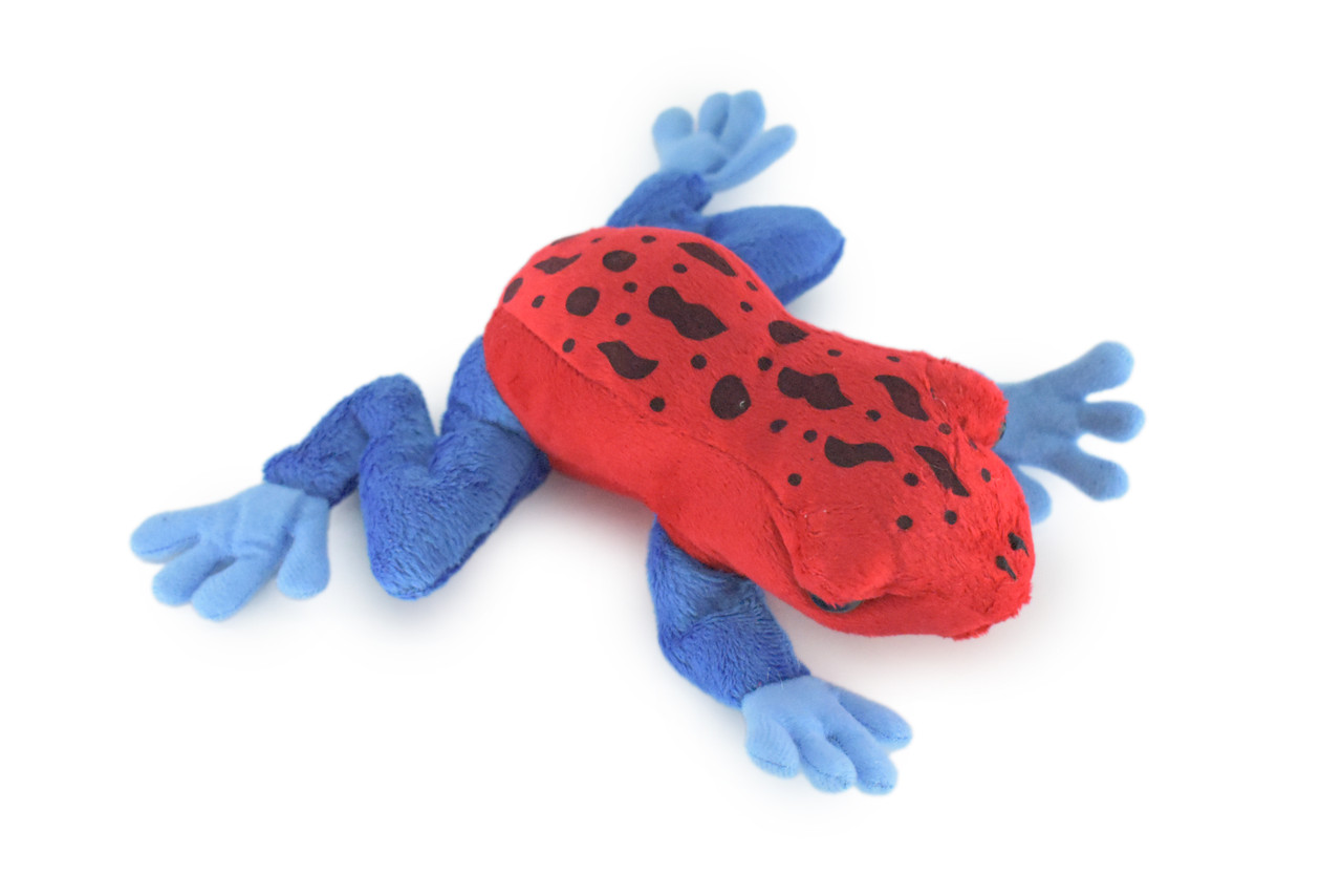 Blue and Red Stuffed Frog Toy