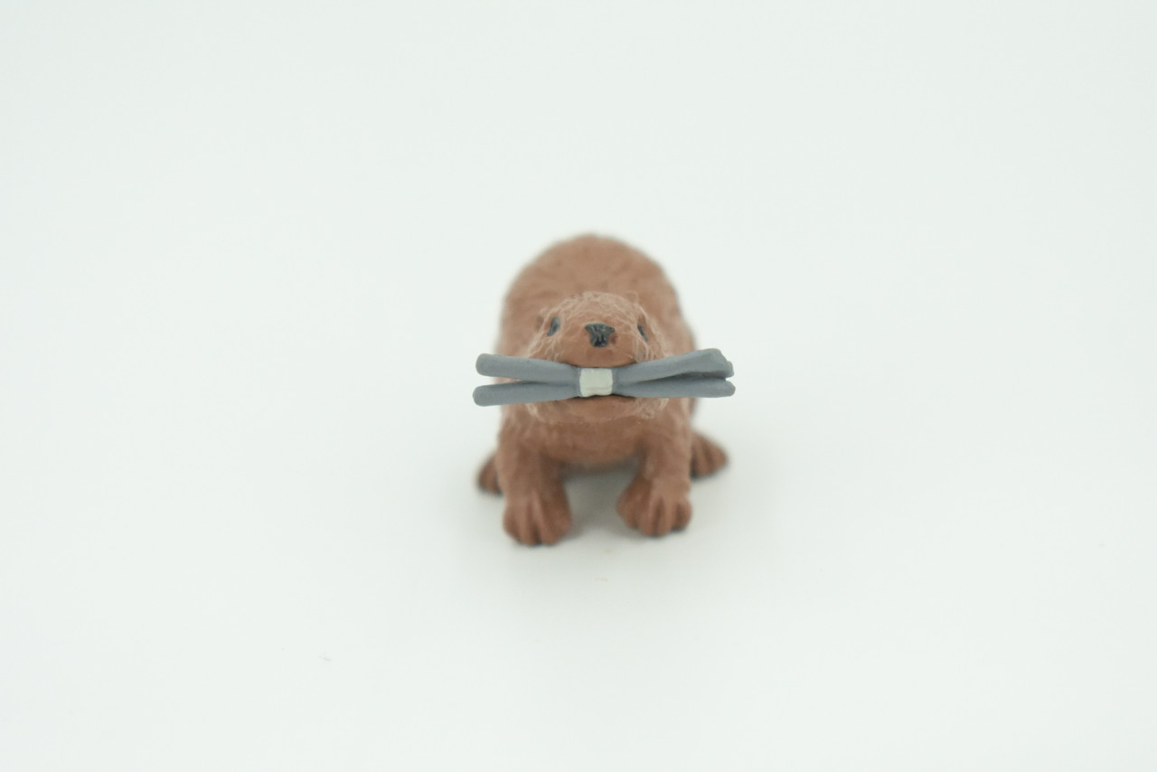 Beaver, Reddish Brown Castor, Very Nice Rubber Animal, Educational, Realistic Figure, Lifelike Model, Figurine, Toy, Kids,  Gift,    2 1/4 Inches.   F3538 B138