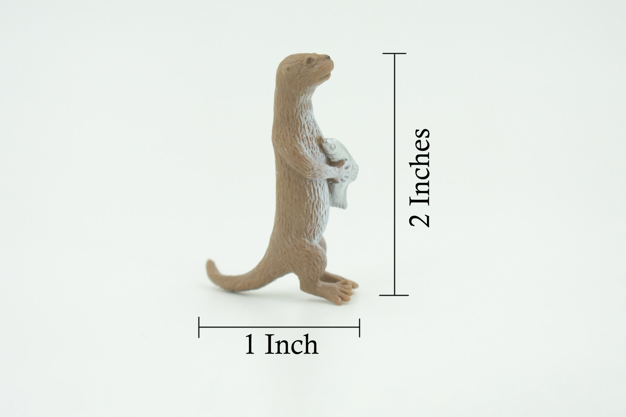 River Otter, With Fish, Very Nice Rubber Animal, Educational, Hand Painted, Realistic Figure, Lifelike Design, Toy, Kids, Gift,     2  1/2 Inches.    SF73 B138