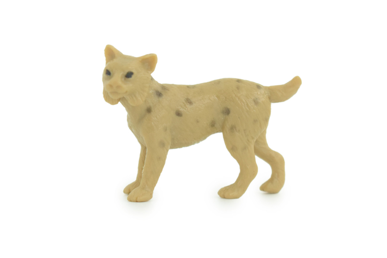 Bobcat, Cub, Nice Rubber Animal, Educational, Realistic Cat, Hand Painted, Figure, Lifelike Model, Figurine, Replica, Gift,     2 Inches      SF74 B103