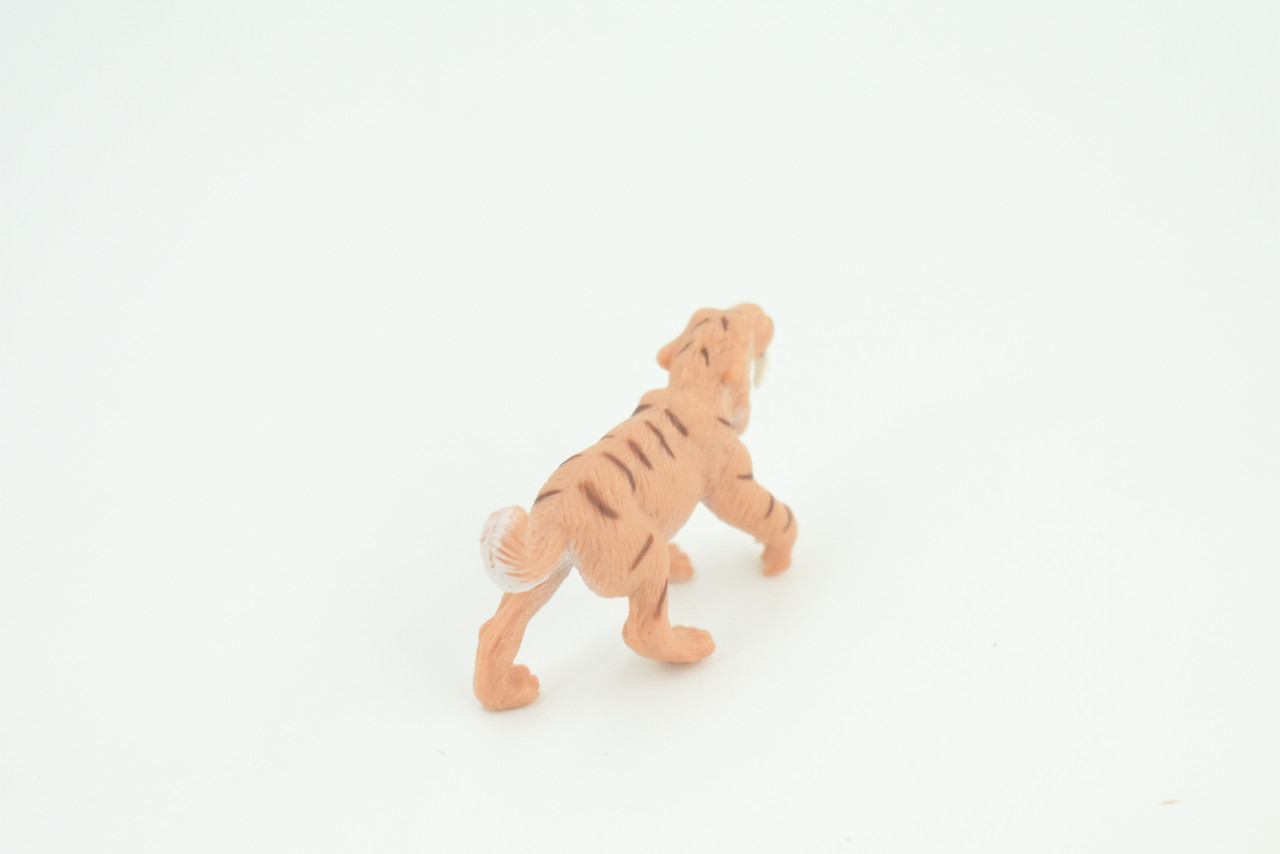 Saber-toothed Cat, Smilodon, Ice Age Mammal, Rubber, Educational, Realistic, Hand Painted, Figure, Lifelike Model, Gift,   2 Inches.    SF79 B224