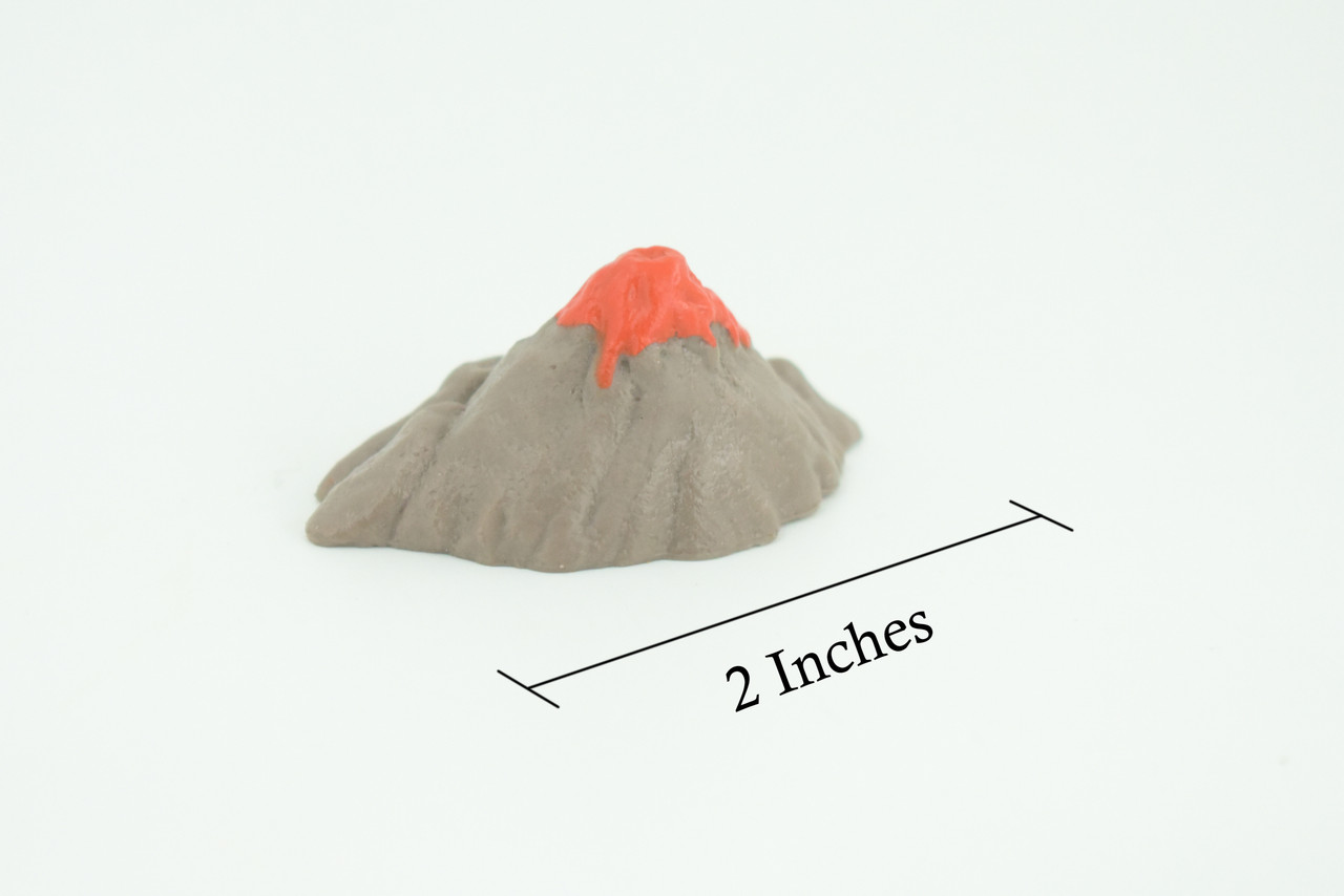Volcano, Very Nice Rubber Design, Educational, Realistic, Hand Painted, Diorama Figure, Lifelike Model, Gift,   2 Inches.    SF80 B224