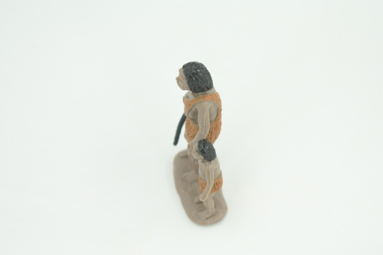 Cavewoman and Child, Prehistoric, Educational, Realistic, Hand Painted, Diorama Figure, Lifelike Rubber Model, Gift,   2 inches tall.   SF83 B224