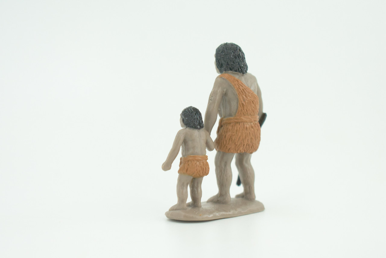 Cavewoman and Child, Prehistoric, Educational, Realistic, Hand Painted, Diorama Figure, Lifelike Rubber Model, Gift,   2 inches tall.   SF83 B224