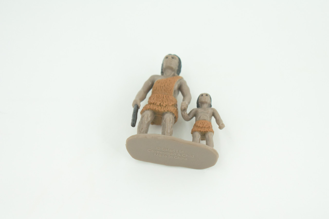 Cavewoman and Child, Prehistoric, Educational, Realistic, Hand Painted, Diorama Figure, Lifelike Rubber Model, Gift,   2 inches tall.   SF83 B224