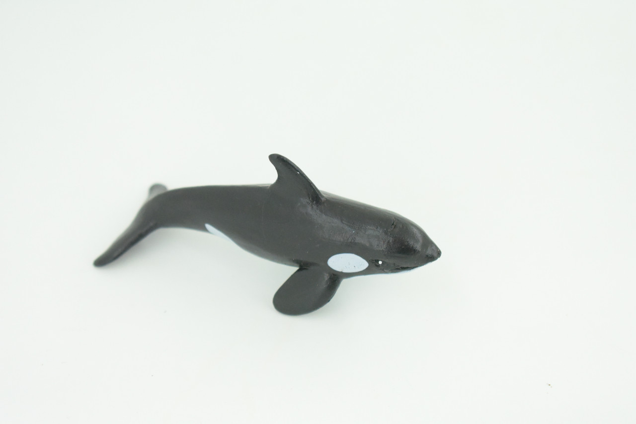 Orca Family, Killer Whales, Set of 3, Very Nice Rubber Design, Educational, Realistic Figure, Lifelike, Replica,Toy, Kids, Gift,   4 Inches.   F3916 B619