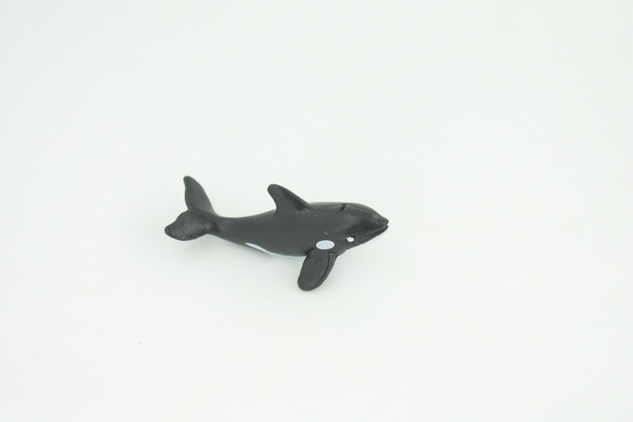 Orca Family, Killer Whales, Set of 3, Very Nice Rubber Design, Educational, Realistic Figure, Lifelike, Replica,Toy, Kids, Gift,   4 Inches.   F3916 B619