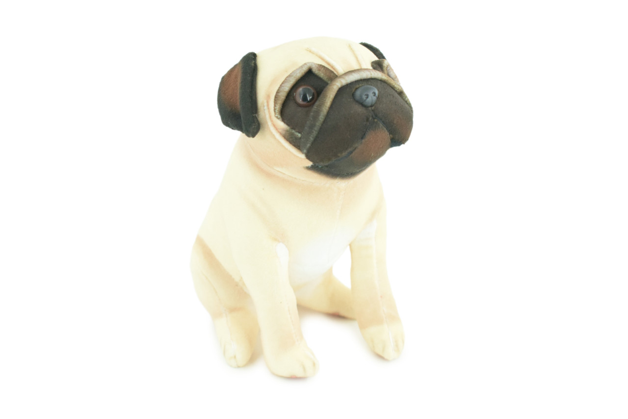 Pug Dog, Stuffed Animal Sitting, Plush Puppy, K9, Canine, Cute, Realistic Figure, Educational, Toy, Kids, Gift, 6 1/2 Inches, WR30 BB227