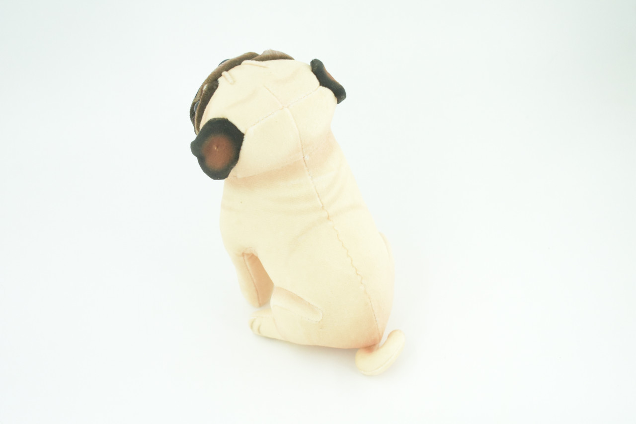Pug Dog, Stuffed Animal Sitting, Plush Puppy, K9, Canine, Cute, Realistic Figure, Educational, Toy, Kids, Gift, 6 1/2 Inches, WR30 BB227
