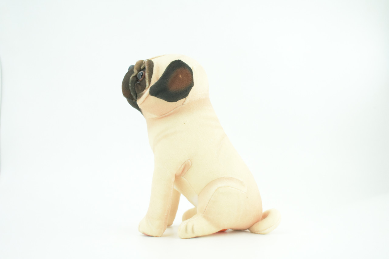 Pug Dog, Stuffed Animal Sitting, Plush Puppy, K9, Canine, Cute, Realistic Figure, Educational, Toy, Kids, Gift,    6 1/2 Inches,   WR30 BB227