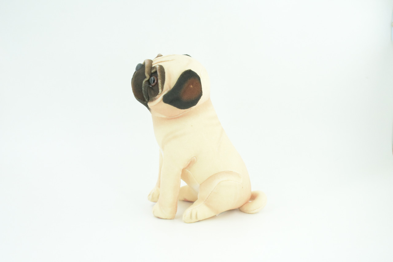 Pug Dog, Stuffed Animal Sitting, Plush Puppy, K9, Canine, Cute, Realistic Figure, Educational, Toy, Kids, Gift,    6 1/2 Inches,   WR30 BB227