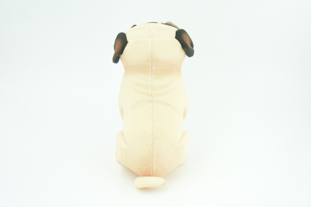 Pug Dog, Stuffed Animal Sitting, Plush Puppy, K9, Canine, Cute, Realistic Figure, Educational, Toy, Kids, Gift,    6 1/2 Inches,   WR30 BB227