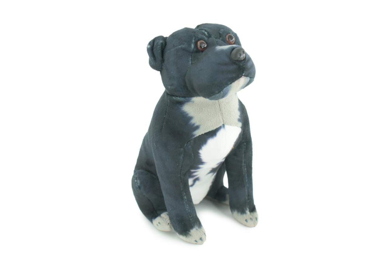 Pit Bull Dog, Stuffed Animal Sitting, Plush Puppy, K9, Canine, Cute, Realistic Figure, Educational, Toy, Kids, Gift, 6 1/2 Inches, WR31 BB227