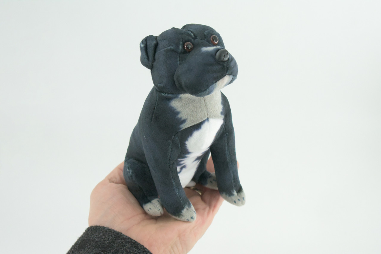 Pit Bull Dog, Stuffed Animal Sitting, Plush Puppy, K9, Canine, Cute, Realistic Figure, Educational, Toy, Kids, Gift, 6 1/2 Inches, WR31 BB227