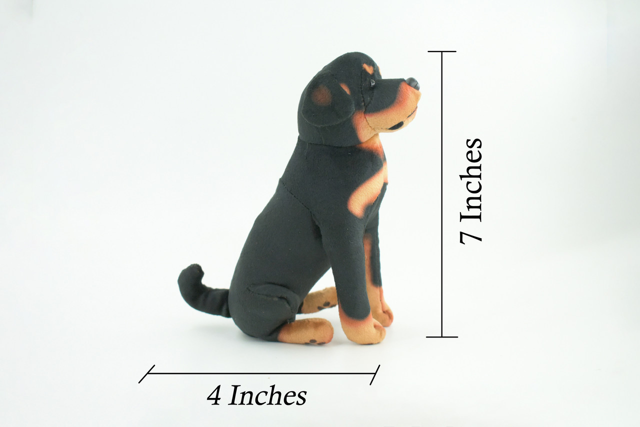 Rottweiler Dog, Stuffed Animal Sitting, Plush Puppy, K9, Canine, Cute, Realistic Figure, Educational, Toy, Kids, Gift, 7 Inches, WR32 BB227