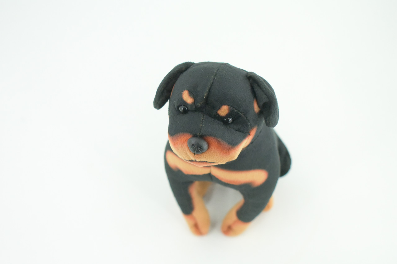 Rottweiler Dog, Stuffed Animal Sitting, Plush Puppy, K9, Canine, Cute, Realistic Figure, Educational, Toy, Kids, Gift,    7 Inches,   WR32 BB227