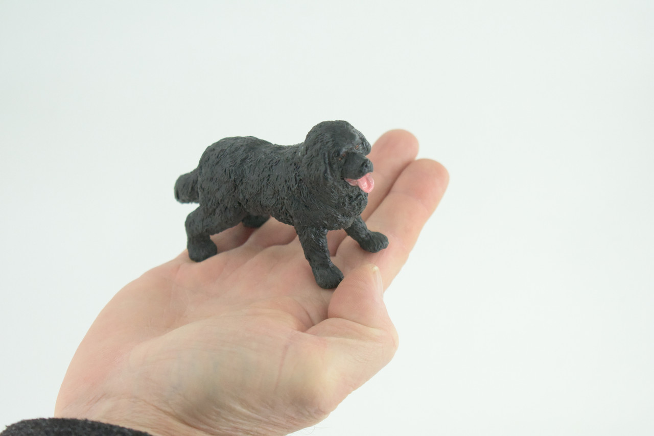 Newfoundland Dog, Rubber Canine, Hand Painted, Educational, Realistic, K9, Figure, Model, Replica, Toys, Kids, Gift, 4 Inches. CH750 BB183